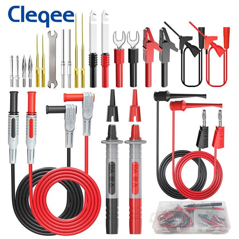 Cleqee P1308D Kit de fils de Test multimètre multifonctionnel en Silicone avec aiguilles tranchantes