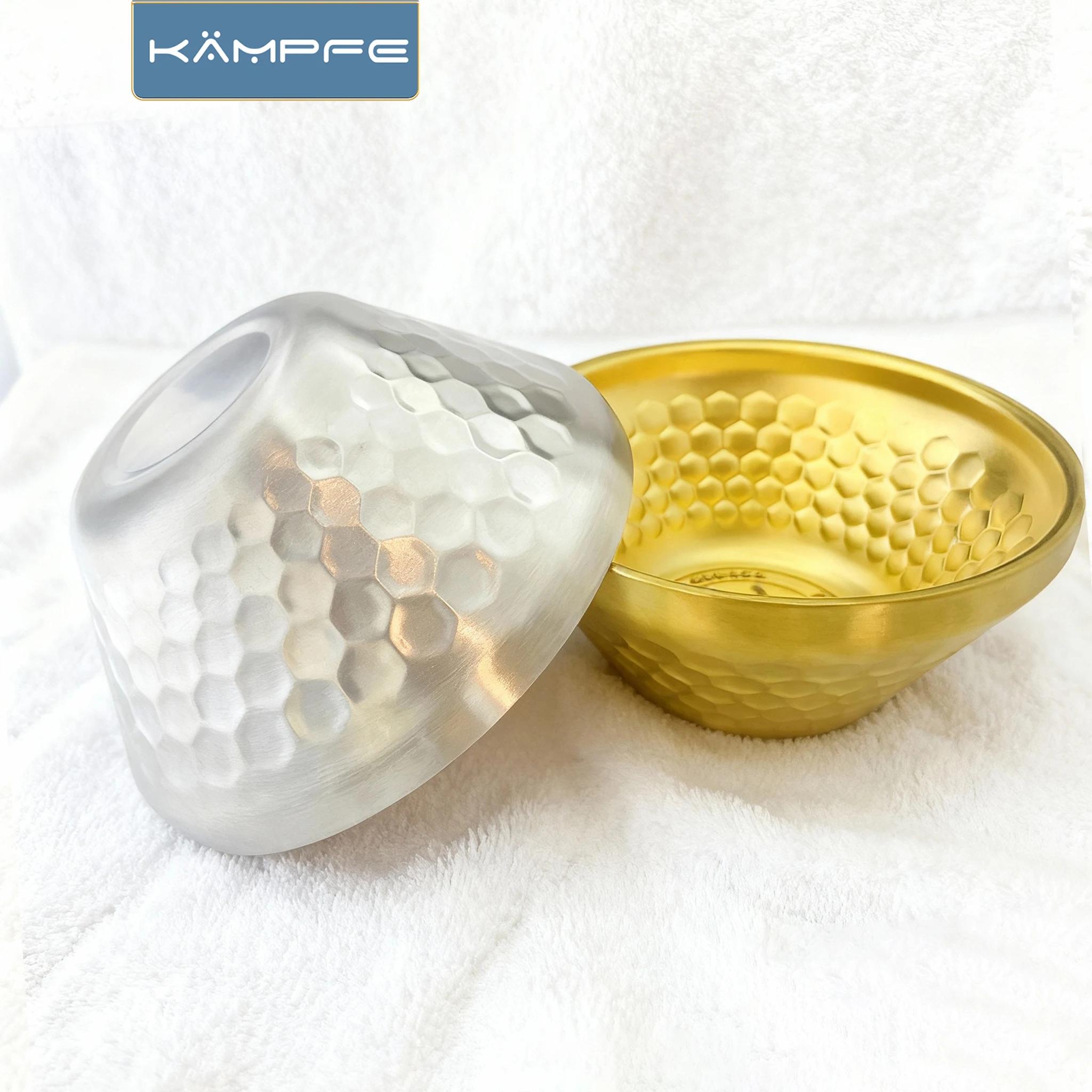 Bol à raser KAMPFE en acier inoxydable pour hommes, doré/argenté, pour le nettoyage du visage, pour