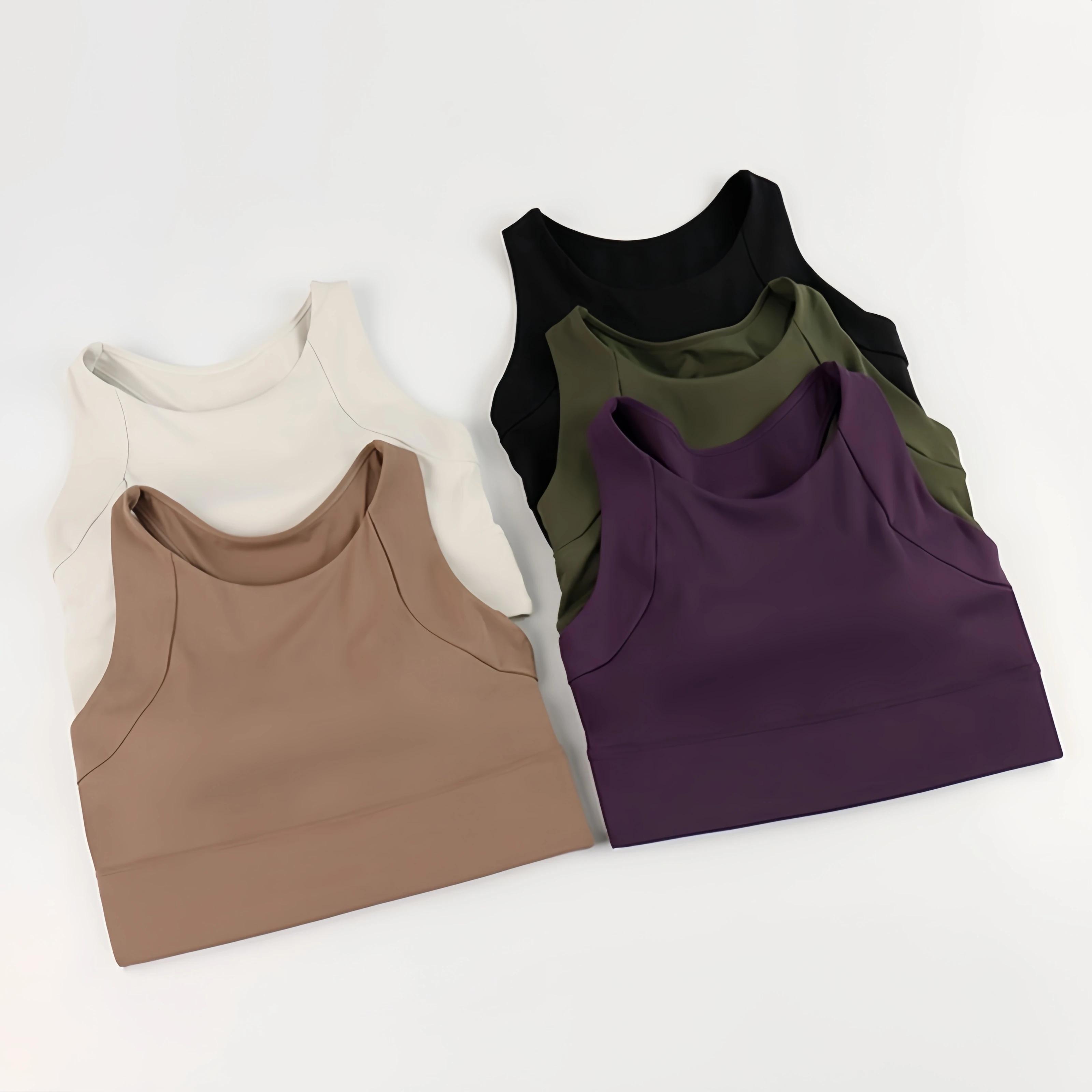Hauts courts de sport Anti-choc pour femmes, haute résistance, coussinets intégrés, gilet de Yoga, F