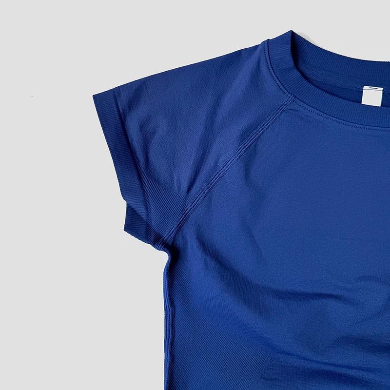 T-shirt de sport sans couture WAREBALL pour femme, haut court de fitness, vêtement de gym, yoga, man