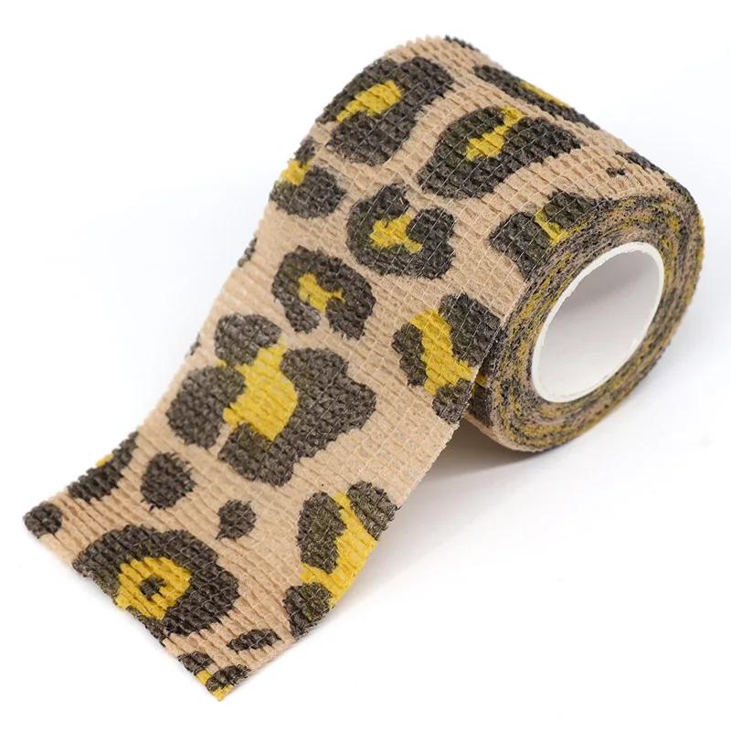 Bandage élastique auto-adhésif imprimé animal, bande ronde de sport pour Li-des doigts, trousse de p