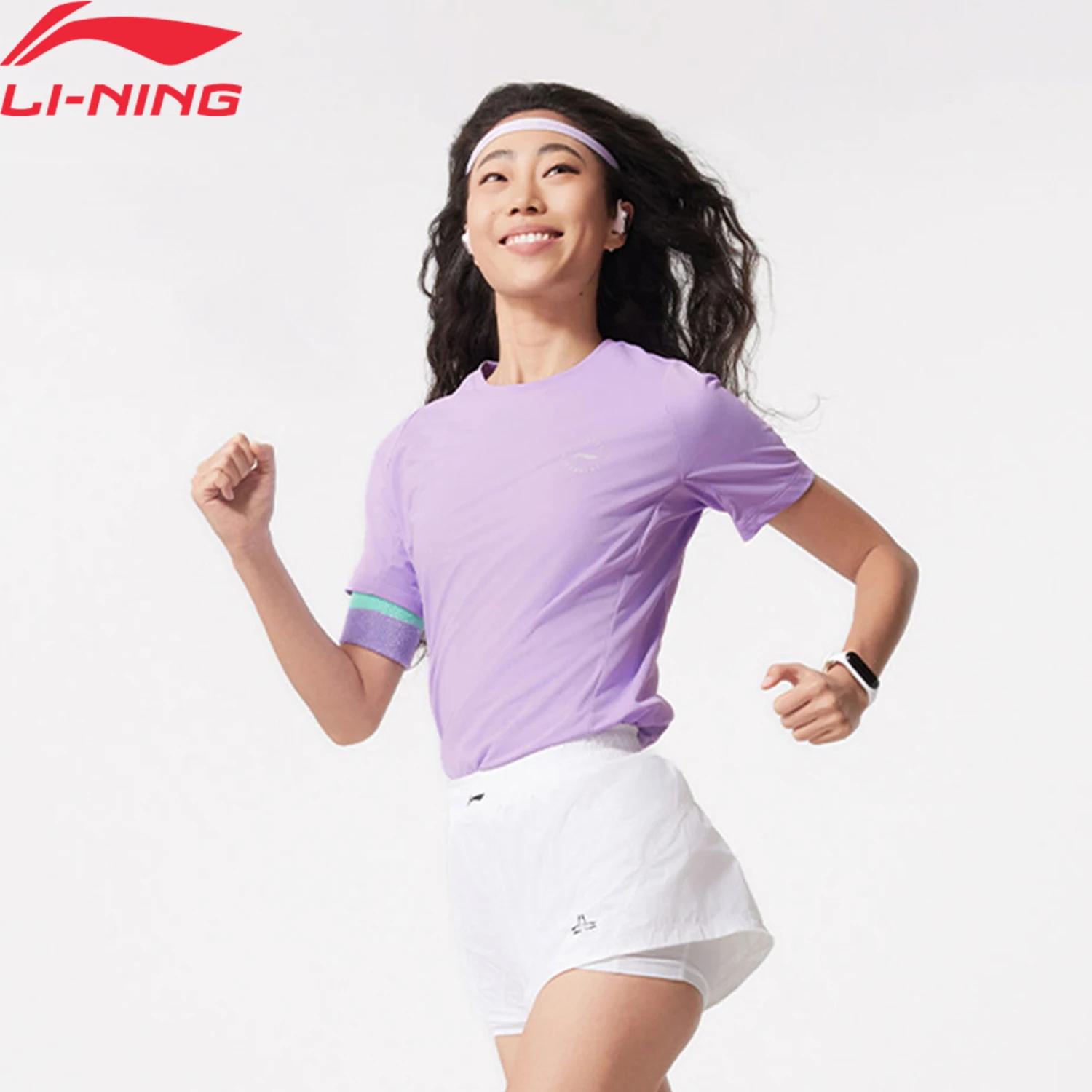 Li-Ning T-shirt de sport pour femmes en polyester AT AIR respirant à séchage rapide LiNing réfléchis