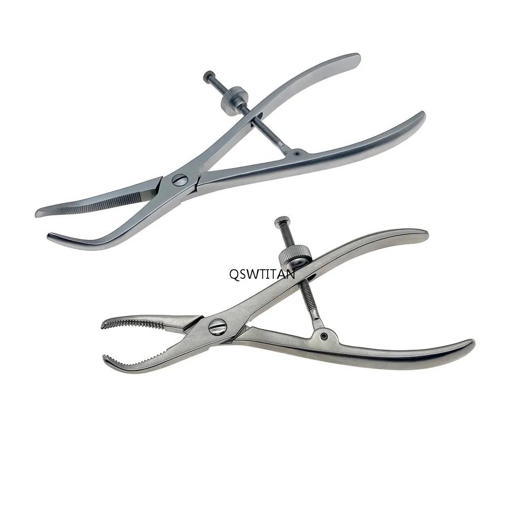 Pince de réduction osseuse supérieure/inférieure, mâchoires dentelées, instruments orthopédiques vét