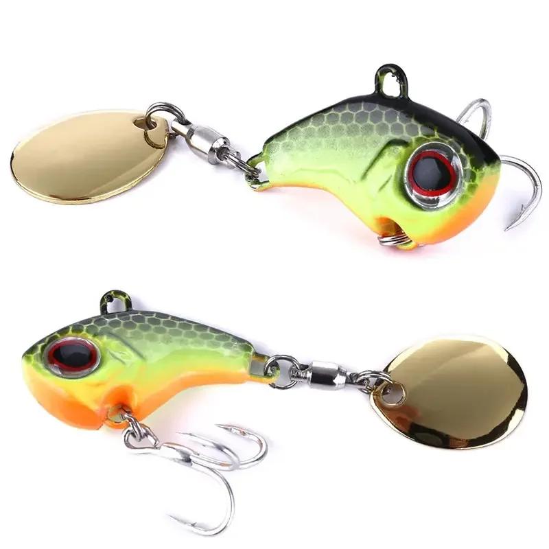 1 pièces rotatif métal VIB vibration appât Spinner cuillère leurres de pêche 8g/16g/21g gabarits tru