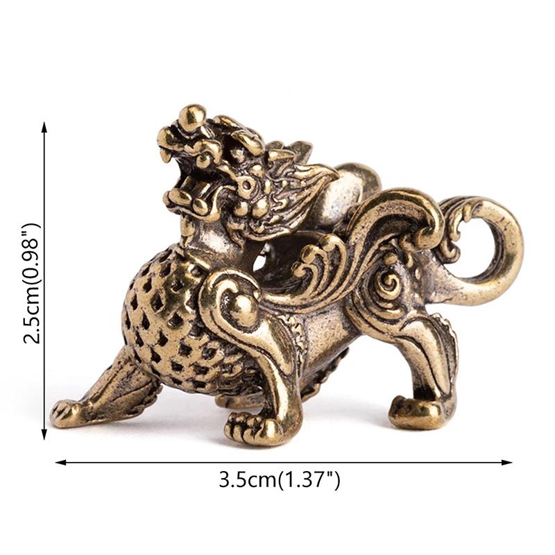 Bête mythique chinoise en cuivre antique, Pixiu, figurine l'inventaire Auckland, ornements en laiton