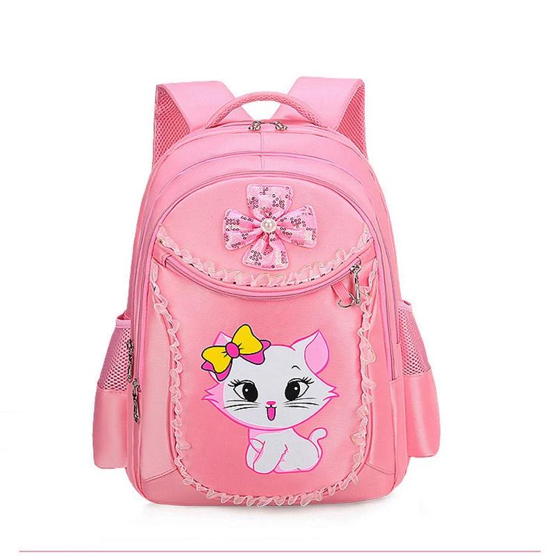 Sac à dos pour enfants rose chat mignon maternelle enfant sac d'école sac à dos fille étudiant adole