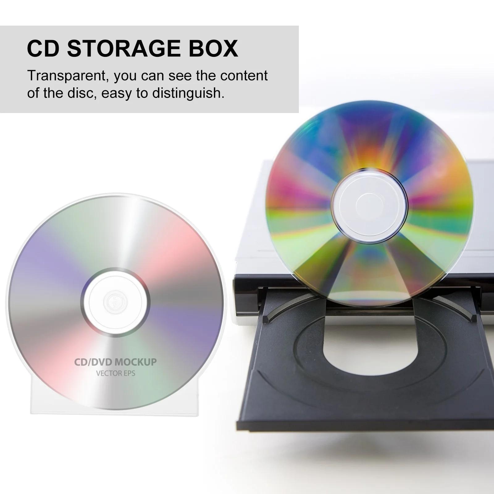 Boîte de rangement en plastique transparent pour CD et DVD, boîtier transparent pour bijoux de voyag