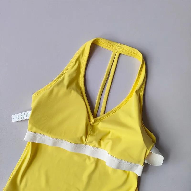 Gilet de sport de Yoga pour femmes, col en v, Design suspendu au dos, course en plein air, entraînem
