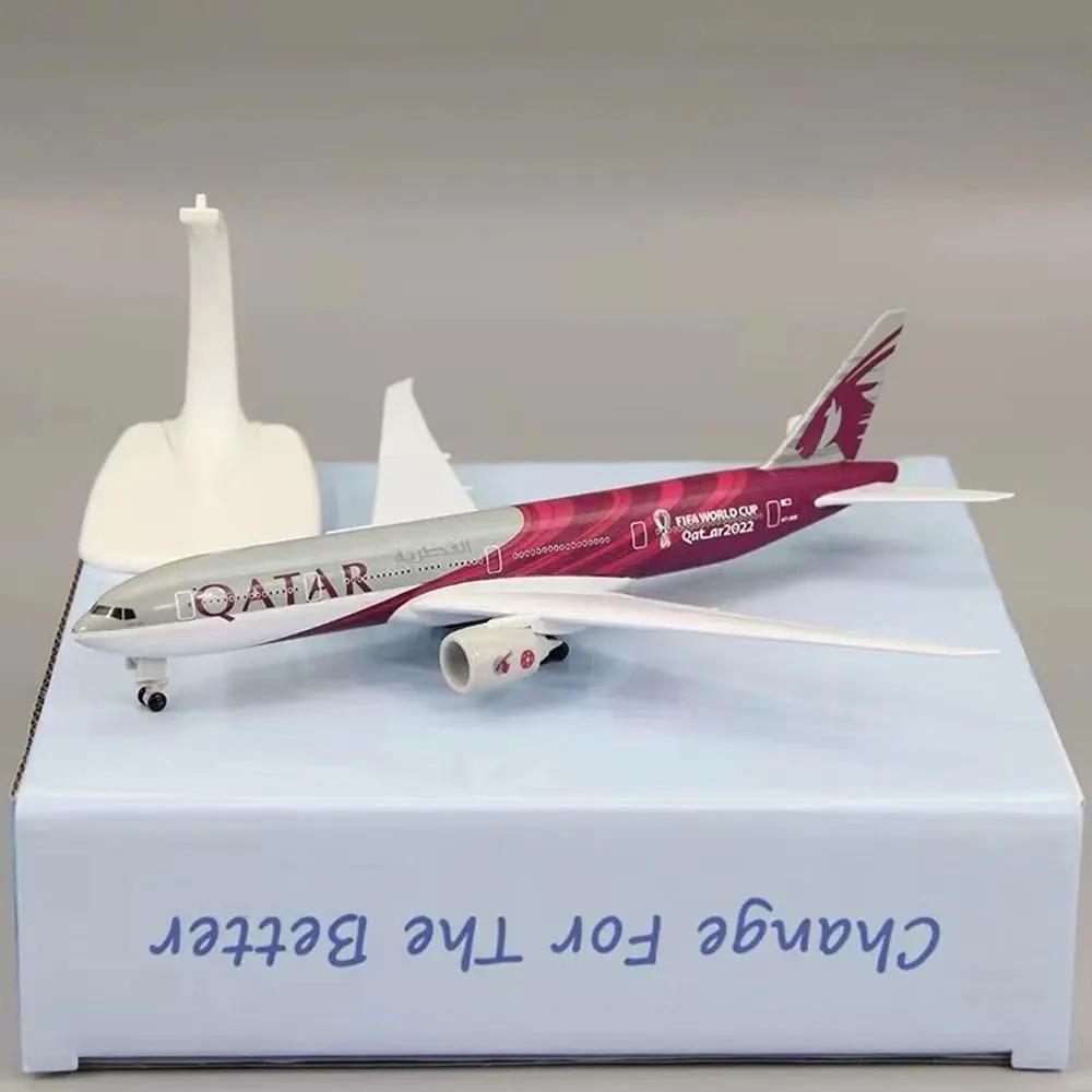 Air Qatar en alliage métallique, modèle d'avion moulé sous pression, roues d'avion lavables, engrena
