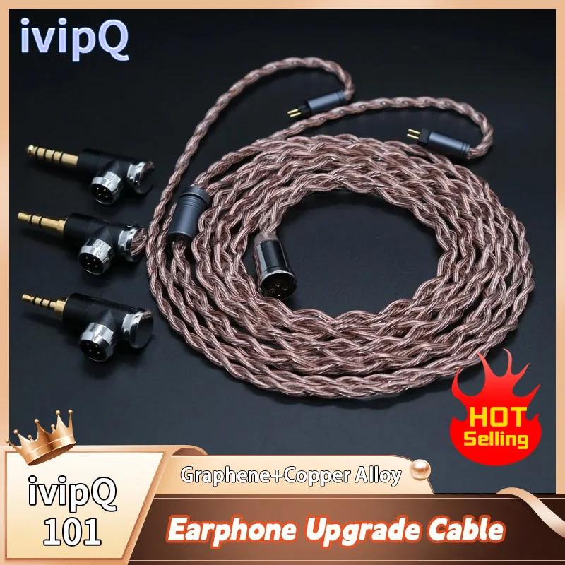 Câble d'écouteurs haut de gamme ivipQ-101 MMCX/0.78mm 2PIN QDC, fiches modulaires de type L 2.5/3.5m