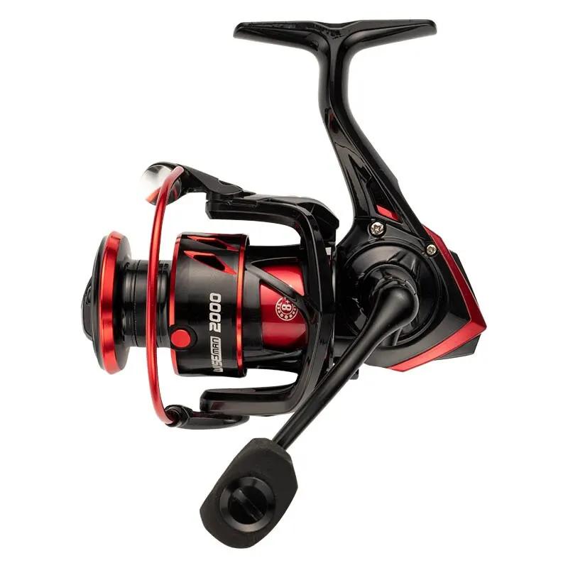 Moulinet de pêche à tambour fixe 5.2:1 avec bobine métallique, équipement de haute qualité avec frei