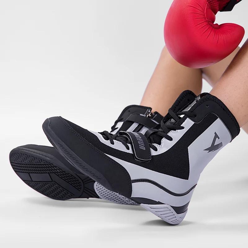 Nouvelles chaussures de lutte et de boxe professionnelles, bottes de lutte volantes en maille respir