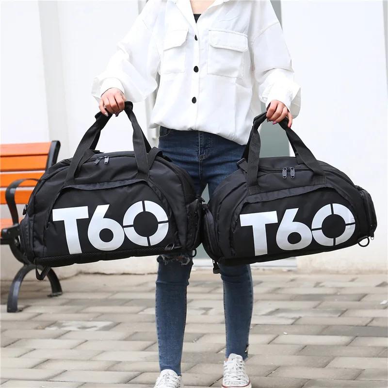 T60 sac de sport de sport femmes homme Fitness voyage sac à main en plein air chaussure épaule Duffl