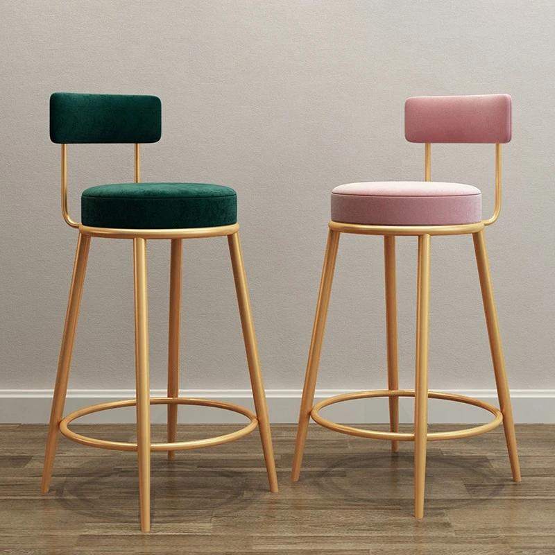 Chaises de bar nordiques tabourets hauts d'art en fer moderne dossier de cuisine tabourets de bar ca