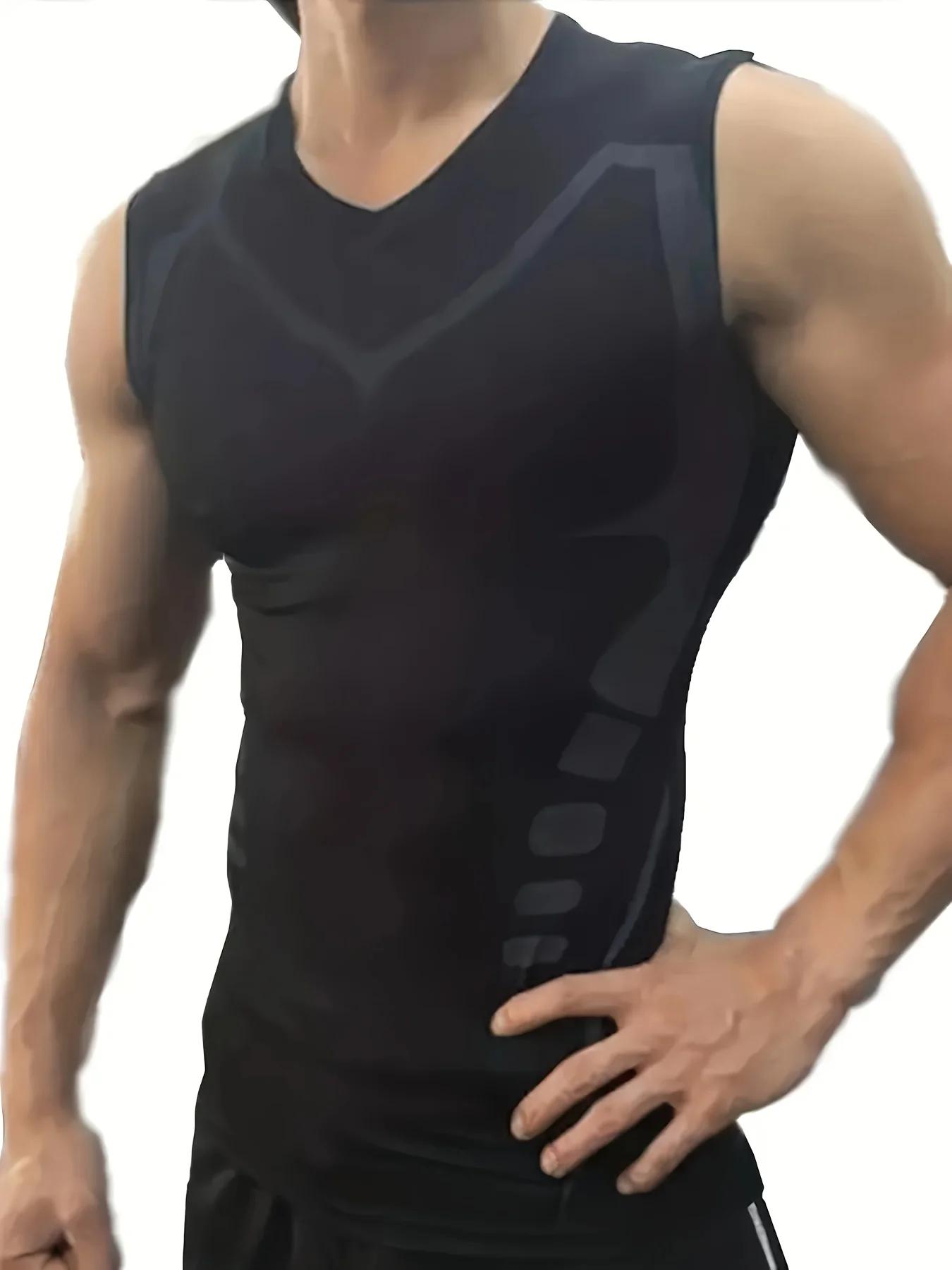 Débardeur compression homme sans manches - Respirant et léger pour running et entraînement