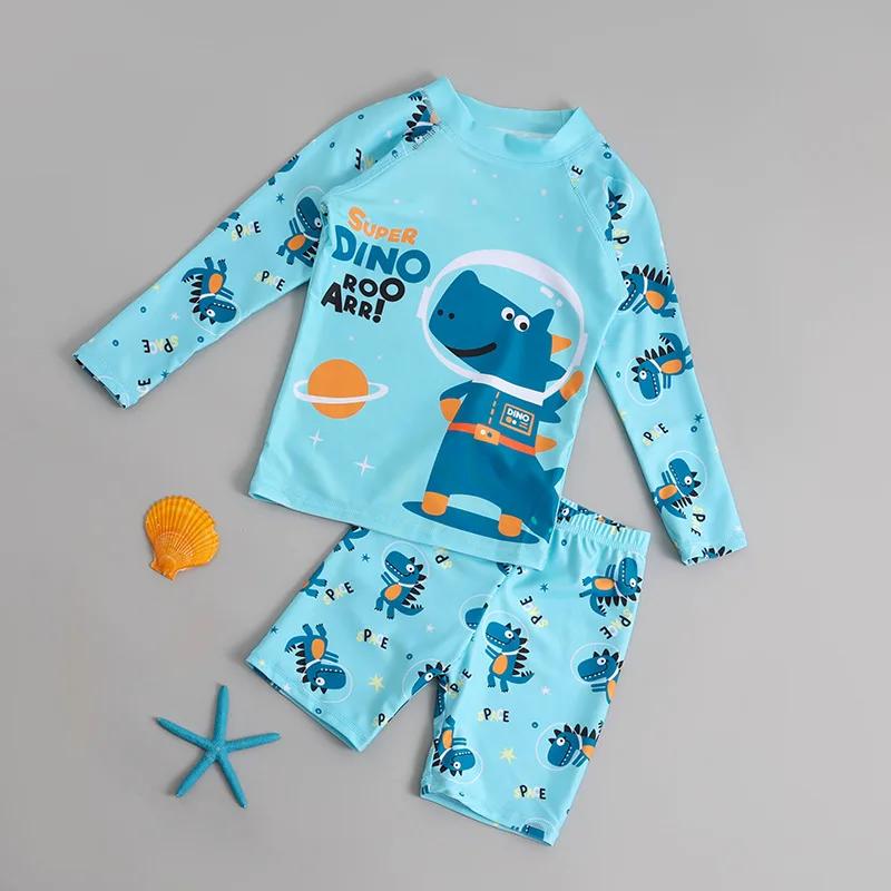 Maillot de bain été enfant deux pièces garçon - Protection solaire, manches longues, natation sécurité