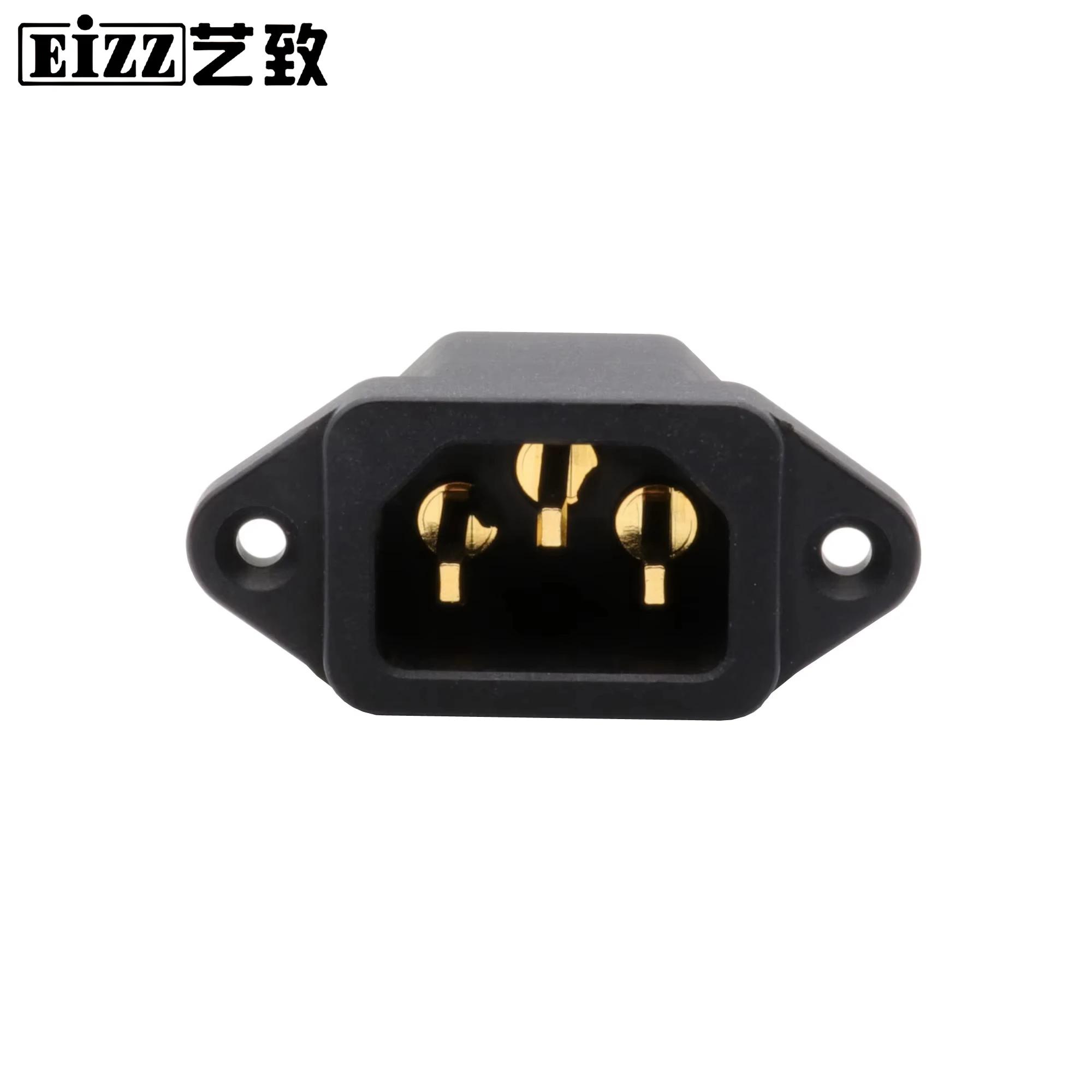 EIZZ-Prise de Courant Mâle Premium IEC 320 AC, 1 Pièce, Entrée Secteur, Delisulator en Cuivre Tellur
