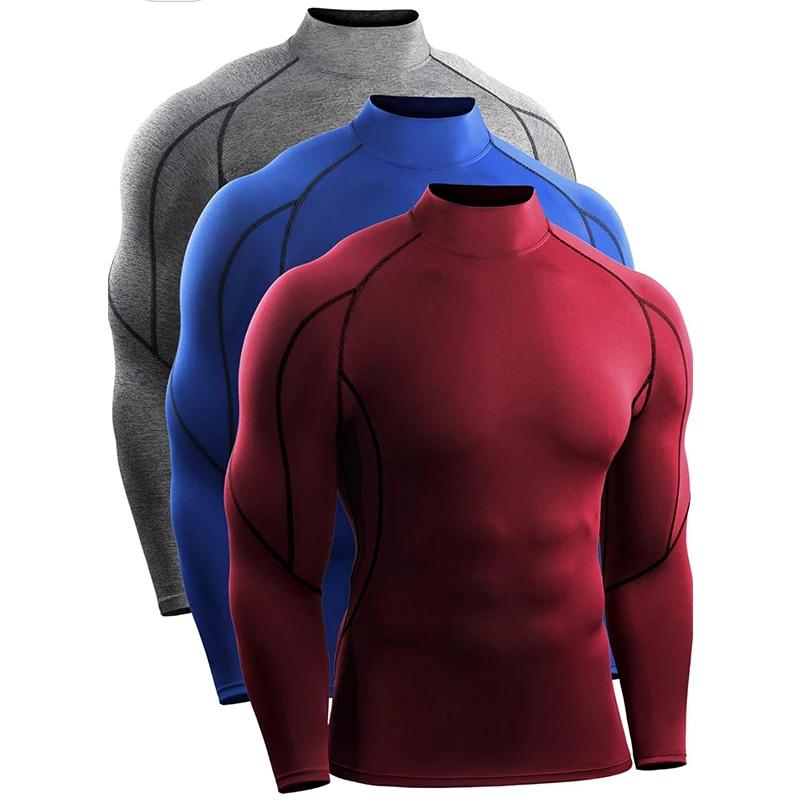 T-shirt de course à manches longues pour hommes, vêtements de sport, survêtement élastique Rashgard,