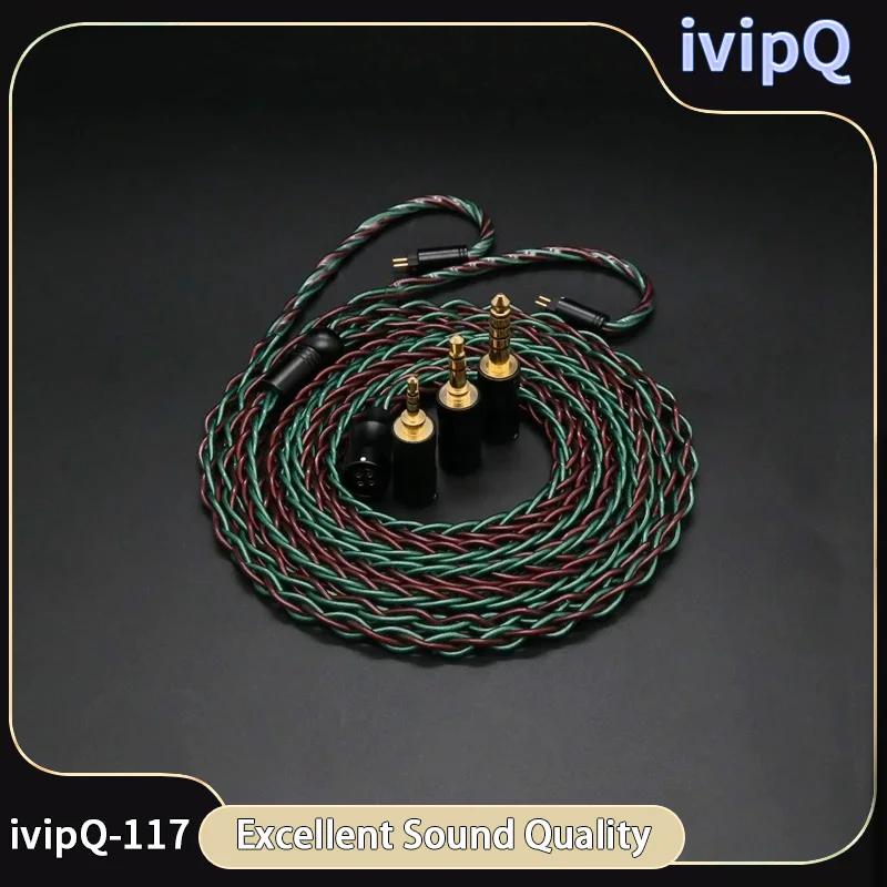 IvipQ-117 8 Core ODavid et 7N OCC Mix Écouteurs haut de gamme Câble de mise à niveau avec prises mod