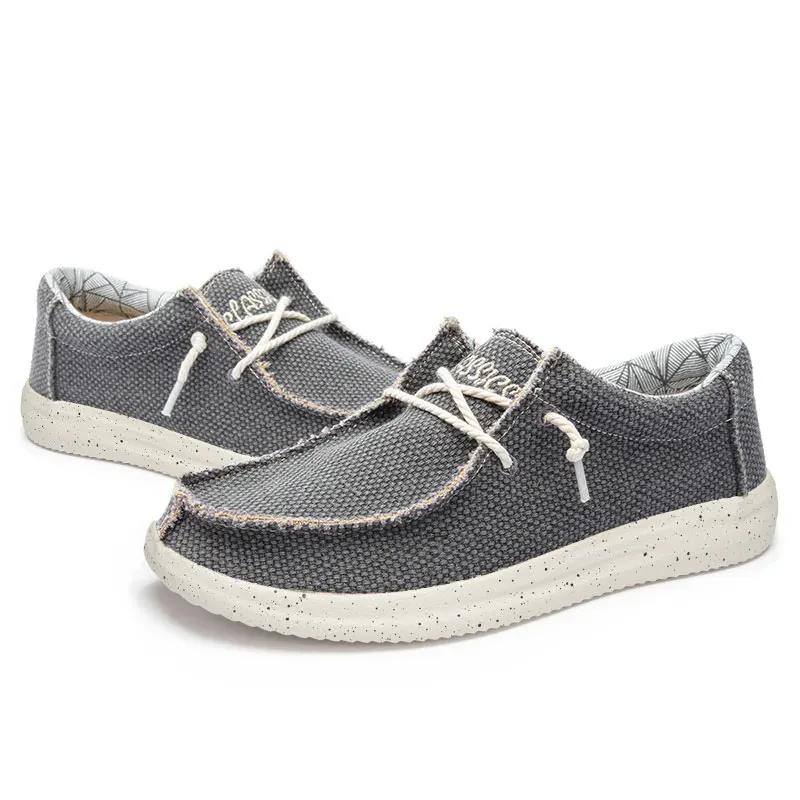 Mocassins légers en toile pour hommes, confortables et décontractés, semelle souple, bon pour la mar