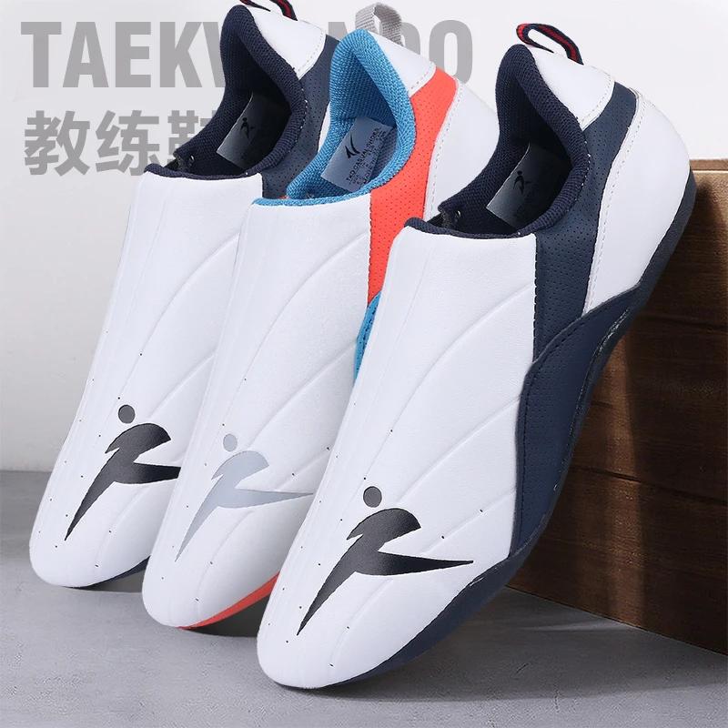 Chaussures d'entraînement de Taekwondo à semelle épaisse et souple en caoutchouc, respirantes, pour