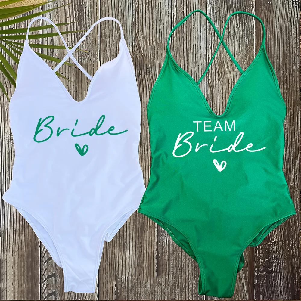 Sexy rembourré une pièce maillot de bain femmes équipe mariée maillots de bain Bikini été maillot de