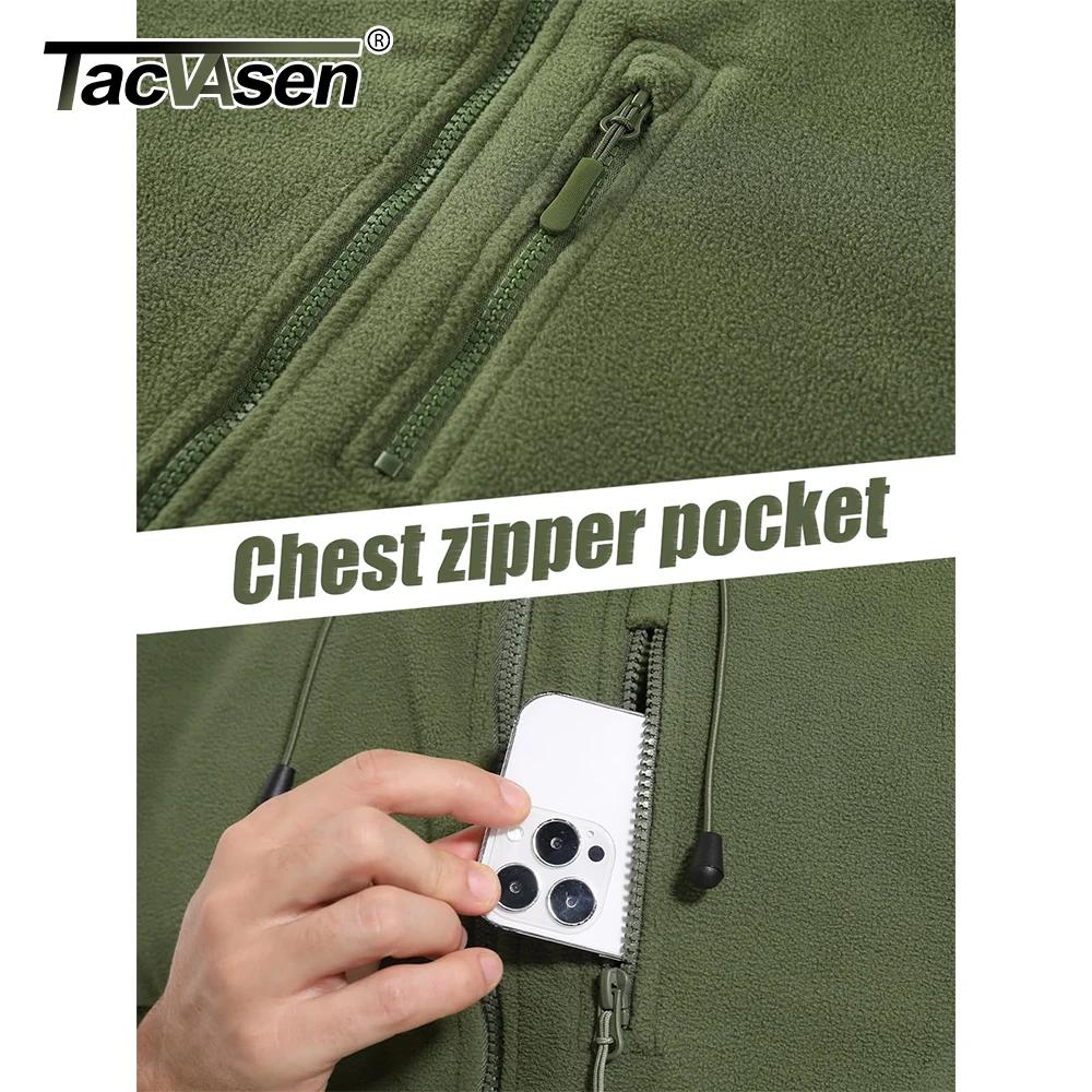 TACVASEN automne hiver hommes à capuche polaire veste pleine fermeture éclair doux chaud coupe-vent