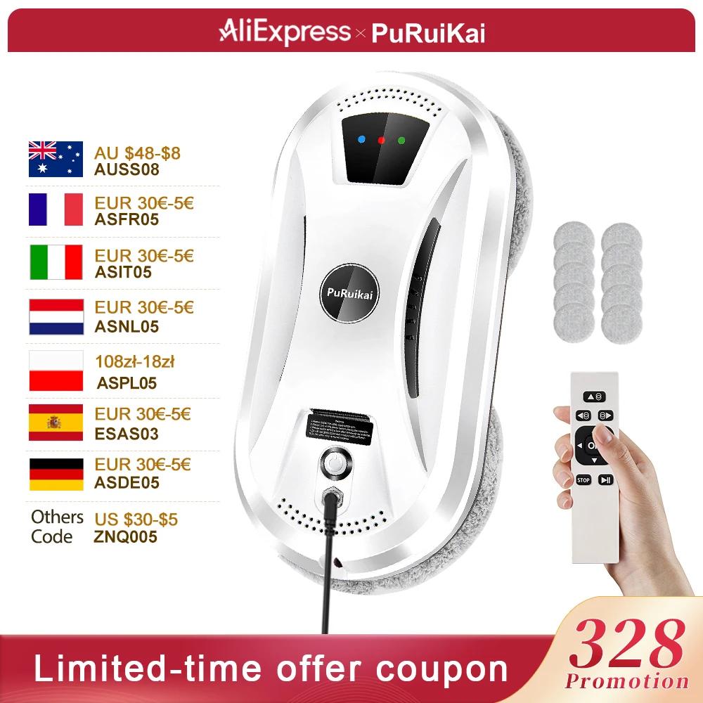 Robot aspirateur ultra fin PuRuiKai, robot nettoyeur de vitres, vitre électrique, limpiacristales, t