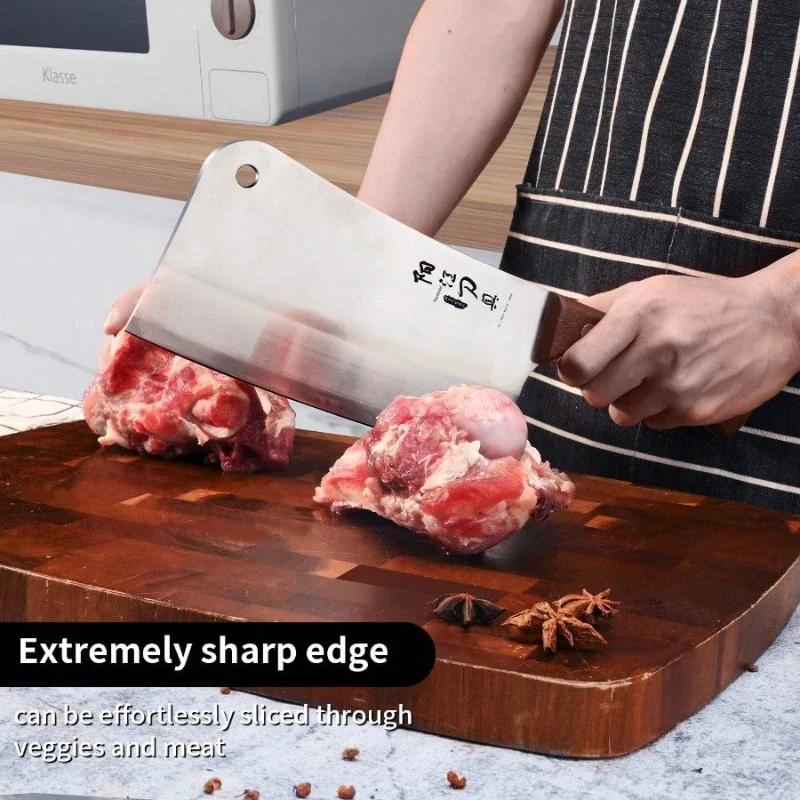 Couteau de cuisine domestique, couperet en acier inoxydable, coupe tranchante de légumes, coupe de v