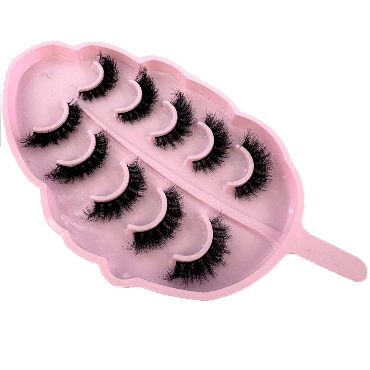 5 paires de cils en vison faux cils naturels/épais longs cils doux moelleux vaporeux 3D cils Extensi