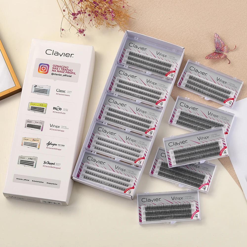 Clavier Vshape ensemble de cils aspect d'extension naturelle cils de type C 10 boîtes par ensemble m