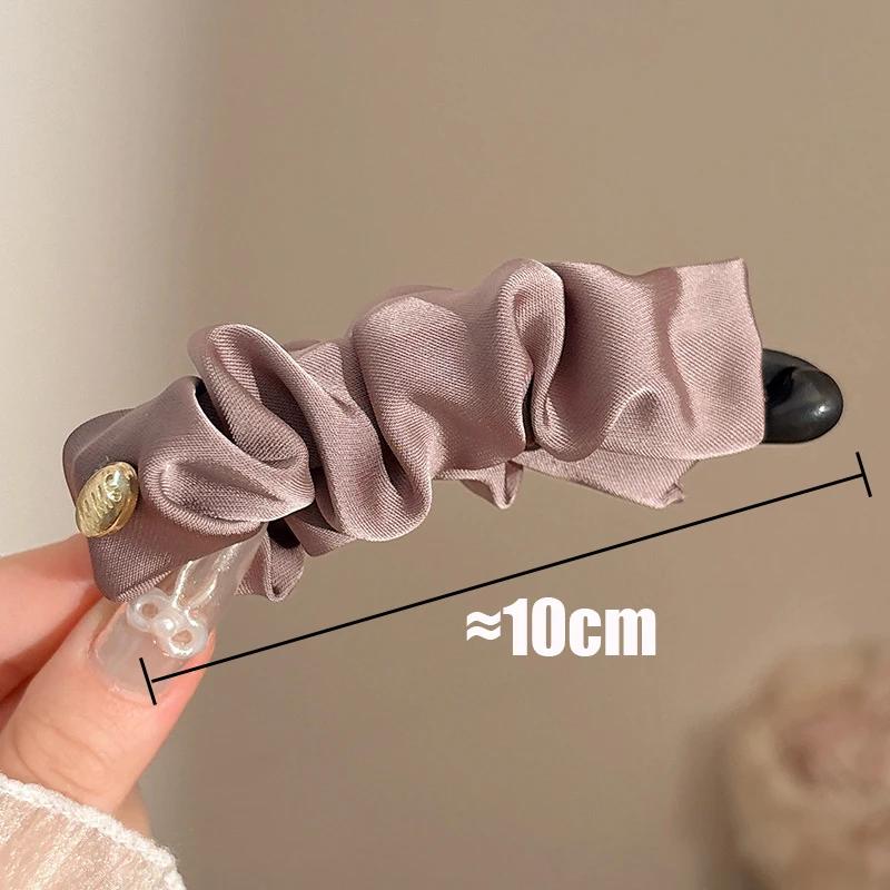 Pince à cheveux banane en Satin pliable, style coréen élégant, solide, pour femmes et filles, orneme