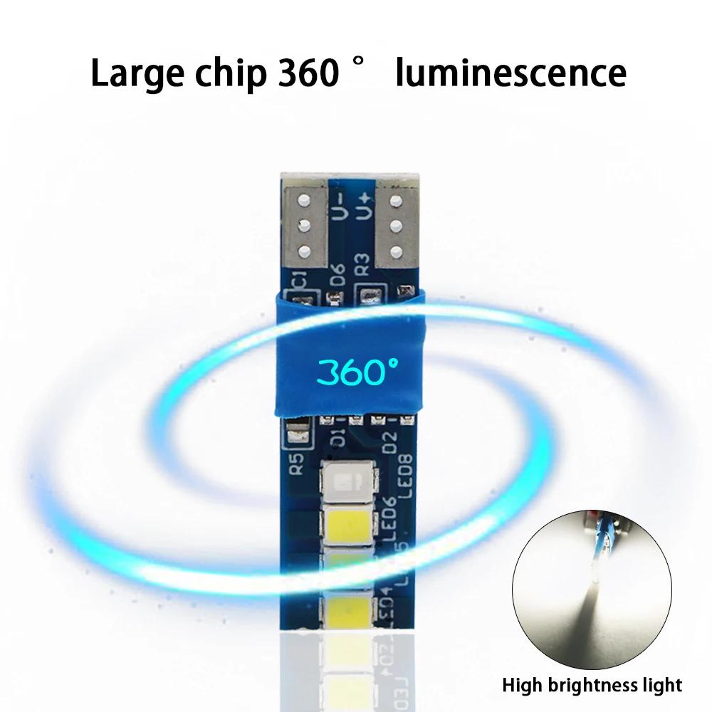Lumière de lecture Canbus W5W T10 8smd 2835, 10 pièces, anti-erreur, ampoule de porte, Parking, bleu