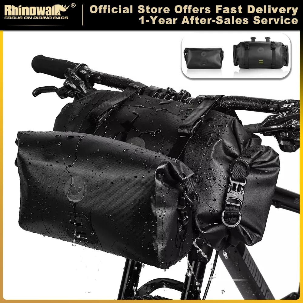 Rhinowalk – Sac de vélo étanche de grande capacité, sacoche de guidon, tube avant, 2 pièces, pour ca