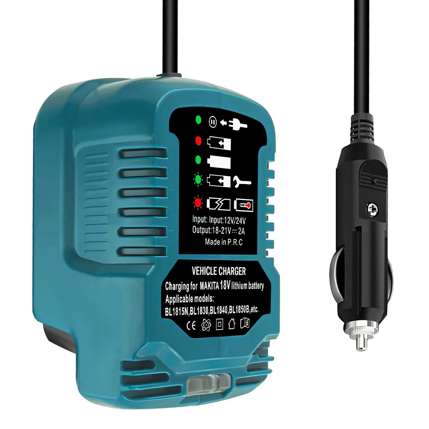 Batterie Li-ion DC 12V/24V, Mini chargeur de voiture Compact, prise allume-cigare avec LED pour batt