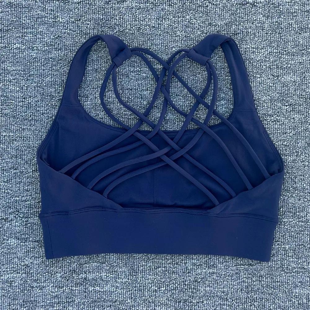 Soutien-gorge de Sport Anti-transpiration pour femmes, haut de Yoga, antichoc, haut court, dos crois