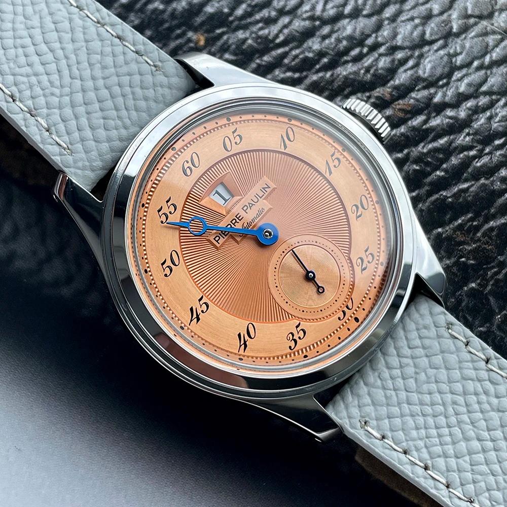 Spot marchandises nouveau Pierre Paulin Jumping Hour hommes montre saumon cadran automatique St17 mo