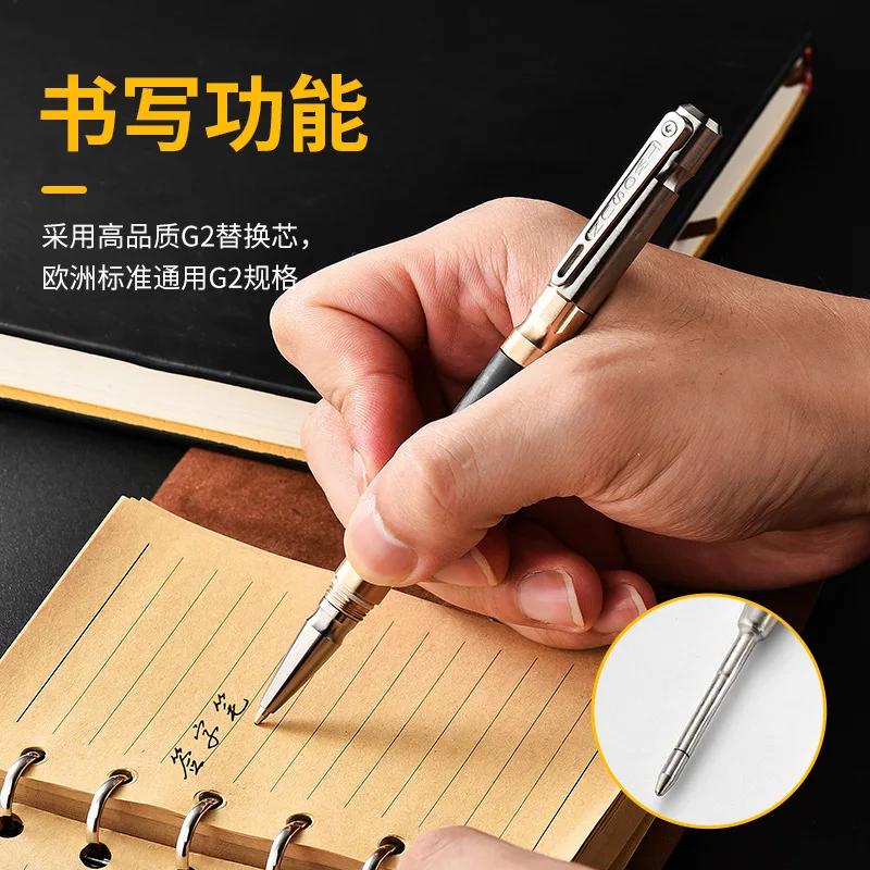 EDC-Stylo en laiton en alliage de titane, avec collection d'écriture, multifonctionnel, portable, ou