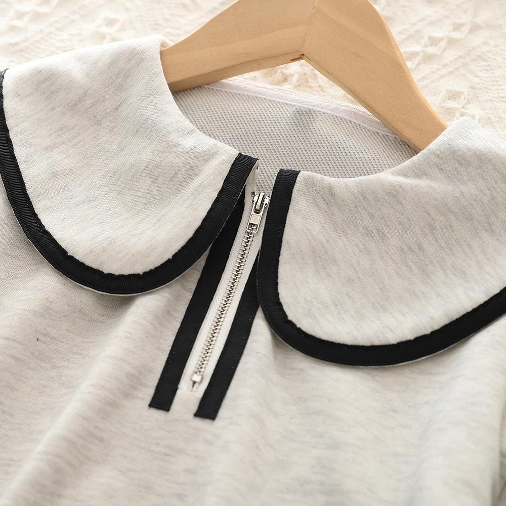 Humor Bear – ensemble deux pièces pour filles, mode coréenne, col de poupée, sweat à capuche à manch