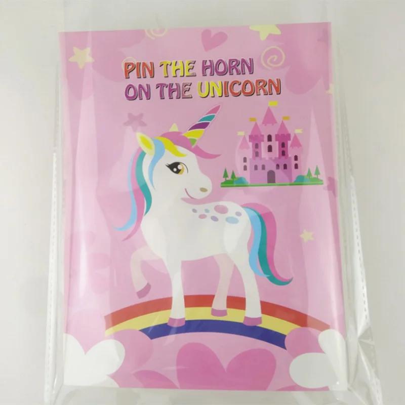 Fournitures de décoration de fête licorne pour enfants mignons, ensemble de jeu de broches de licorn