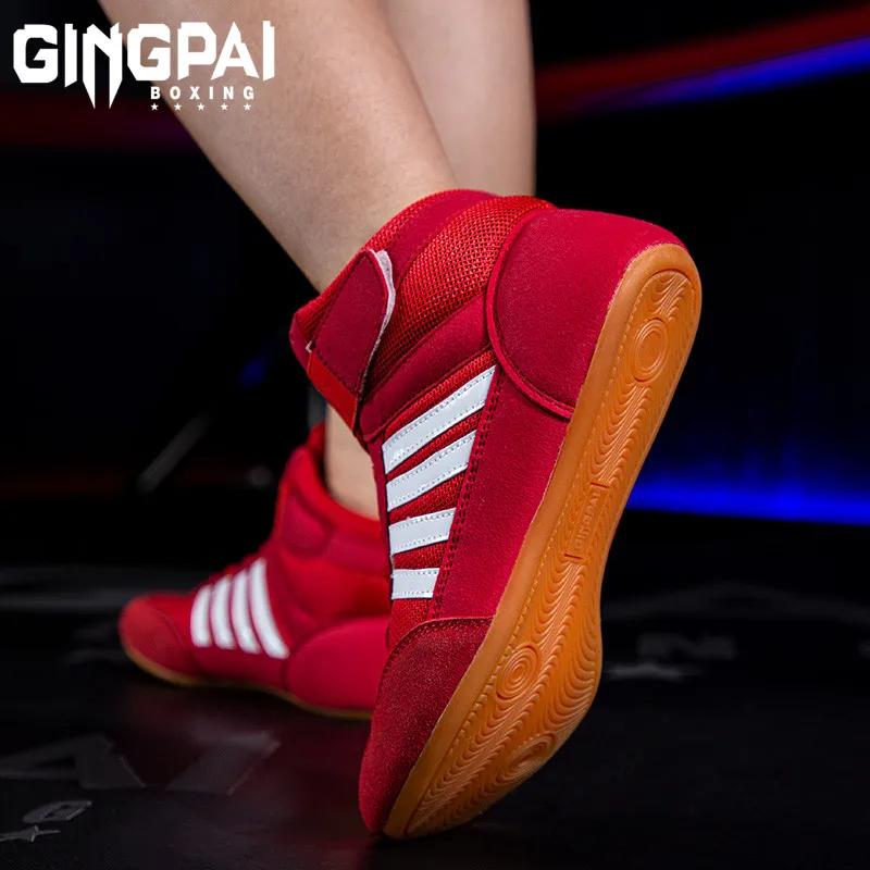 Chaussures de lutte professionnelles chaussures de boxe hommes femmes chaussures d'entraînement fond