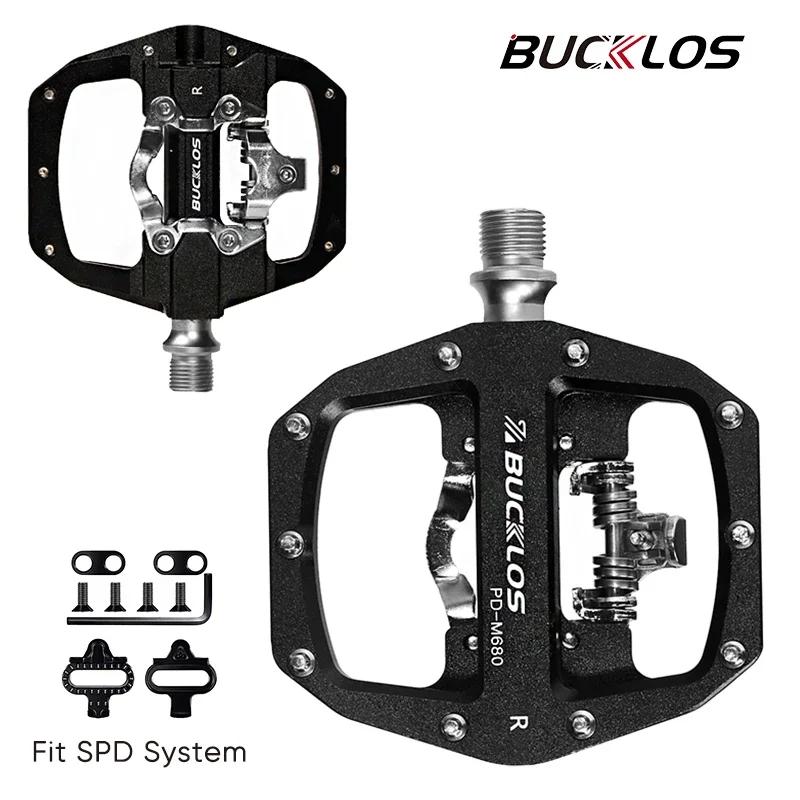 BUCKKubMTB-Pédales de vélo à double fonction, pédale de vélo VTT, plate-forme plate, verrouillage, s