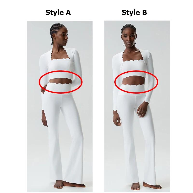 Ensemble de yoga fitness deux pièces pour femmes, couleur unie, manches longues, vêtements de sport
