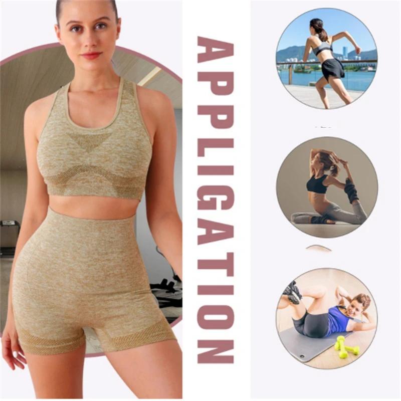 Ensemble de Yoga Shorts de gymnastique femmes Sport soutiens-gorge brassière hauts d'entraînement po