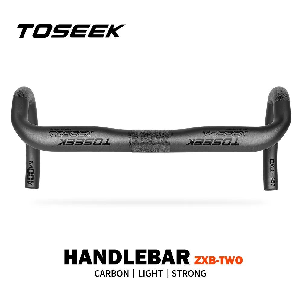 TOSEEK – guidon de vélo de route en Fiber de carbone, barre coudée, noir mat, 40/42/44 cm, routage e