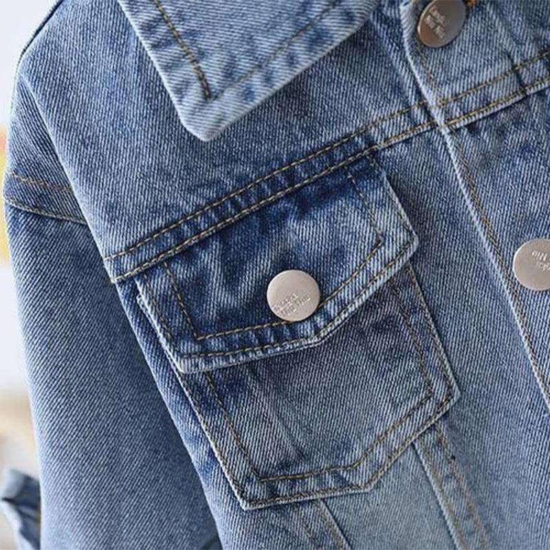 Nouvelle veste en jean à motif marguerite de dessin animé pour filles de 2 à 7 ans, manteau décontra