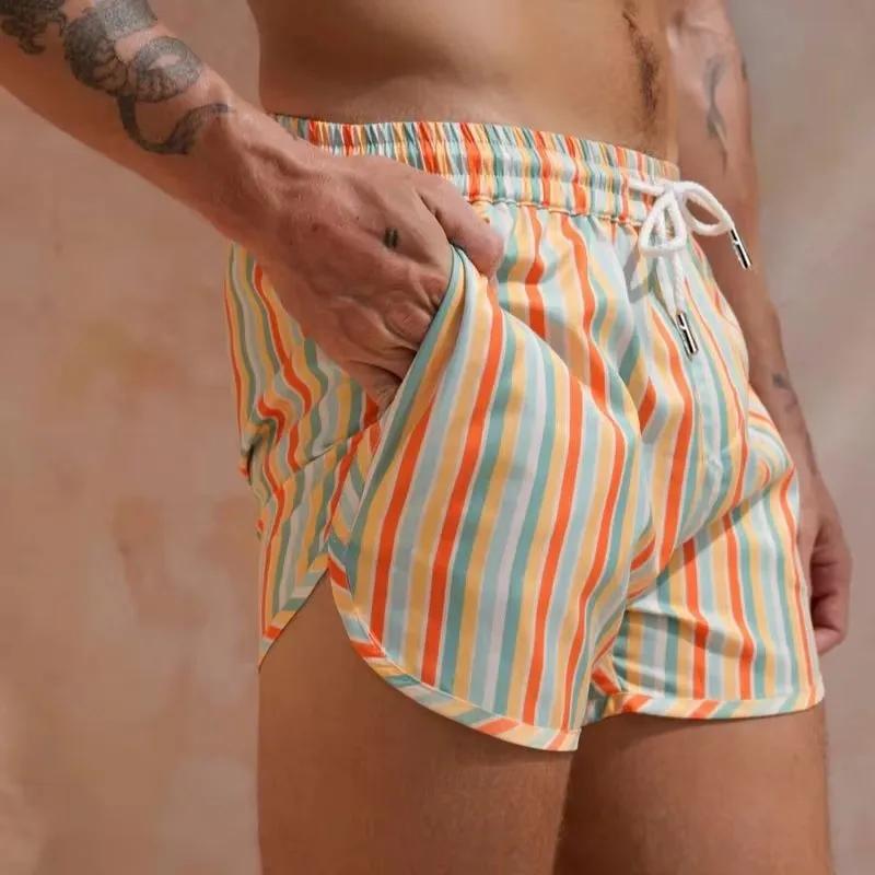 Short de plage homme léger séchage rapide - Short décontracté imprimé pour natation été extérieur