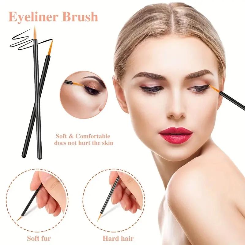 80 pièces ensemble de pinceaux de maquillage professionnel boîte sourcils cils lèvres brosses épingl