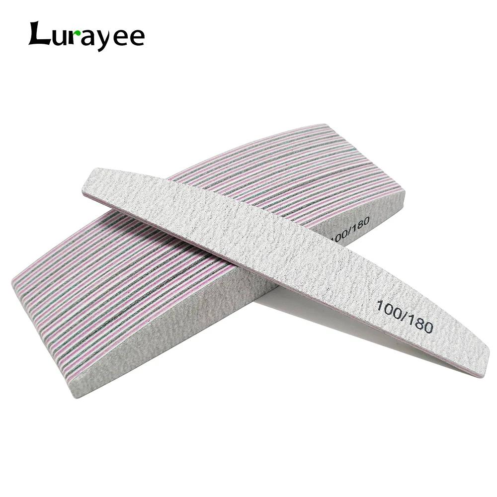Tampon de lime à ongles 100/180 grain demi-lune limes à ongles Double face papier de verre ponçage d