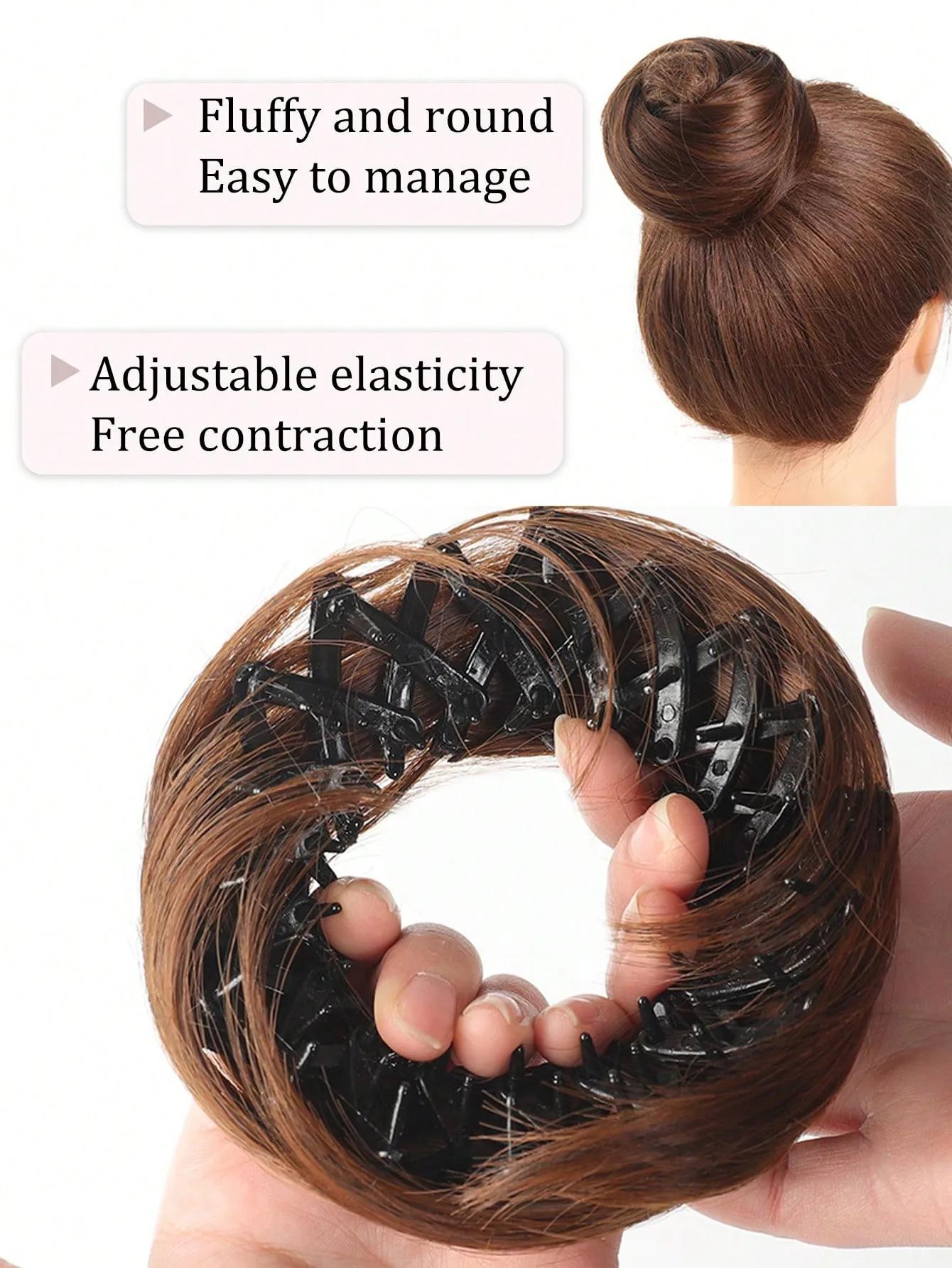 Perruque queue de cheval synthétique réglable pour femmes, chignon magique en forme de nid d'oiseau
